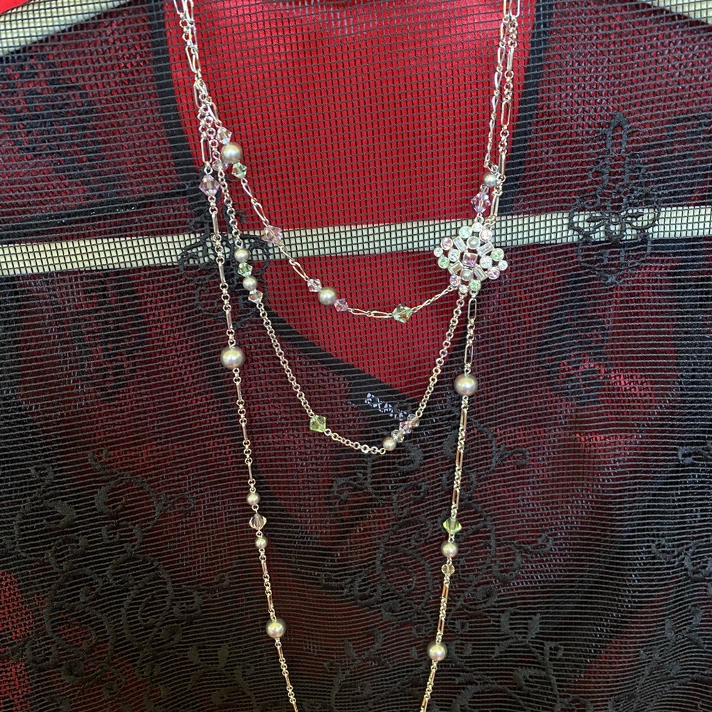 Authentic Givenchy Silver & Crystal Necklace - image 3